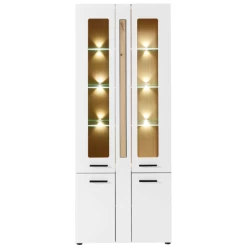 Vitrinekast Lorna 80cm 4 Deuren Met Verlichting - Wit/eik -Songmics Winkel Ontwerp zonder titel 2022 08 29T134614.020 baec