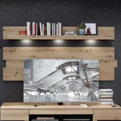 Wandpaneel Medina Met Verlichting - Eik/antraciet