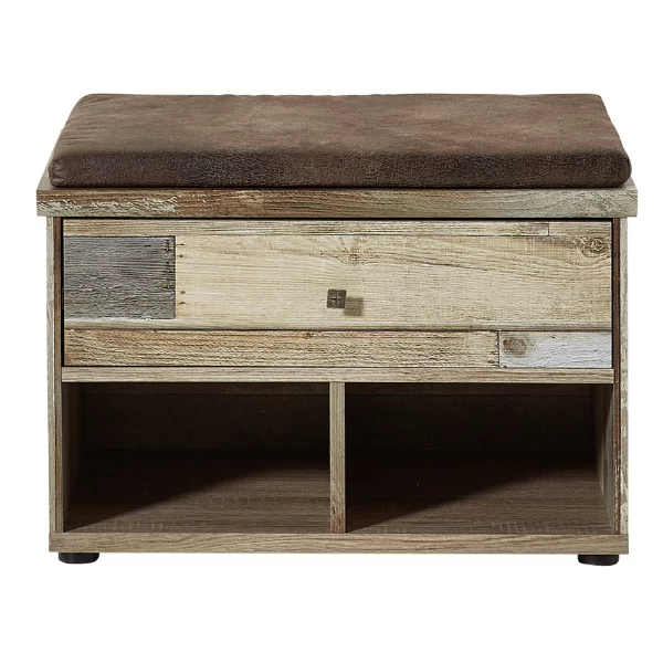 Halbankje Clem Met Zitkussen En Opberglade - Driftwood 4 Halbankje Clem Met Zitkussen En Opberglade - Driftwood - Afbeelding 2