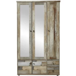 Garderobekast Clem 109cm Met 5 Deuren & 2 Lades - Driftwood