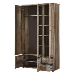 Garderobekast Clem 109cm Met 5 Deuren & 2 Lades - Driftwood -Songmics Winkel Ontwerp zonder titel 2022 09 19T161316.716 8aaf