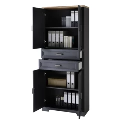 Dossierkast Samine Met 4 Deuren & 2 Lades - Grafiet/eik -Songmics Winkel Ontwerp zonder titel 2022 09 22T114240.230 9f67