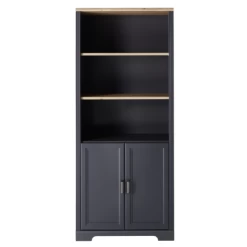 Dossierkast Samine Met Twee Deuren - Grafiet/eik