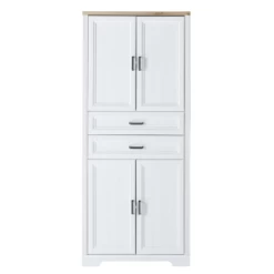 Dossierkast Samine Met 4 Deuren & 2 Lades - Wit/eik