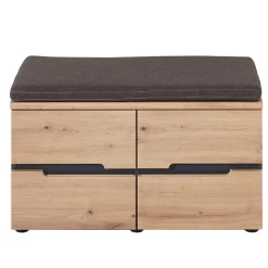 Halbankje Medina Met Zitkussen En 2 Deuren - Eik/antraciet -Songmics Winkel Ontwerp zonder titel 2022 09 29T141238.220 d806