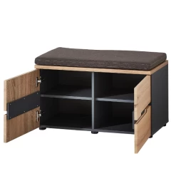 Halbankje Medina Met Zitkussen En 2 Deuren - Eik/antraciet -Songmics Winkel Ontwerp zonder titel 2022 09 29T141306.307 c1b1