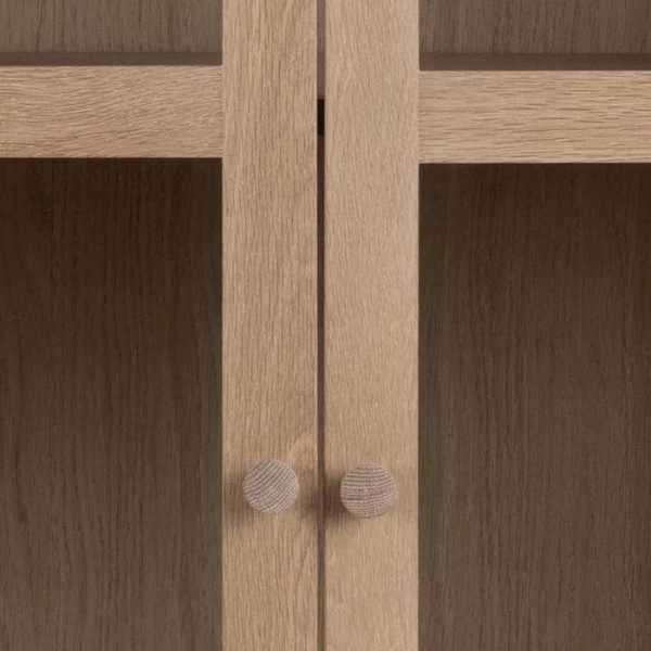 Vitrinekast Aston 145 Cm 2 Deuren & 1 Lade - Witte Eik 7 Vitrinekast Aston 145 Cm 2 Deuren & 1 Lade - Witte Eik - Afbeelding 5