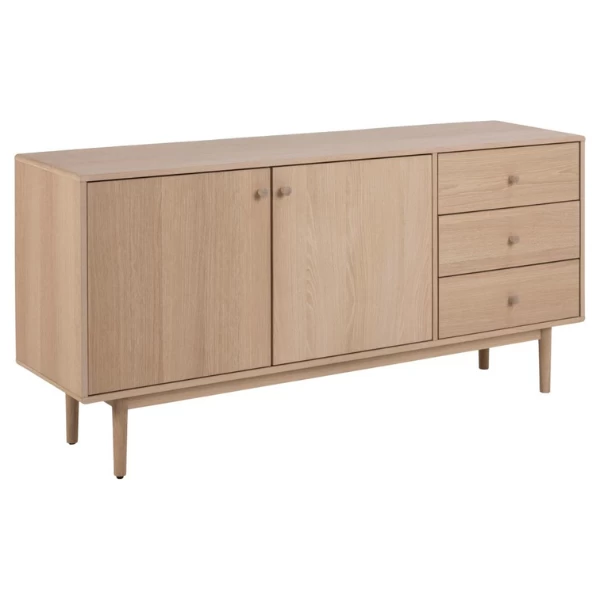 Dressoir Aston 160x40 Cm 2 Deuren & 3 Lades - Witte Eik 13 Dressoir Aston 160x40 Cm 2 Deuren & 3 Lades - Witte Eik - Afbeelding 11