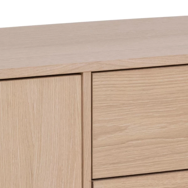 Dressoir Aston 160x40 Cm 2 Deuren & 3 Lades - Witte Eik 9 Dressoir Aston 160x40 Cm 2 Deuren & 3 Lades - Witte Eik - Afbeelding 7
