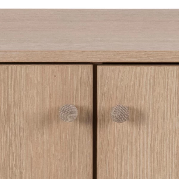 Dressoir Aston 160x40 Cm 2 Deuren & 3 Lades - Witte Eik 6 Dressoir Aston 160x40 Cm 2 Deuren & 3 Lades - Witte Eik - Afbeelding 4