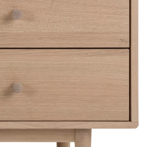 Dressoir Aston 160x40 Cm 2 Deuren & 3 Lades - Witte Eik 7 Dressoir Aston 160x40 Cm 2 Deuren & 3 Lades - Witte Eik - Afbeelding 5