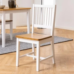 Eetkamerstoel Brisbane - Wit/eik