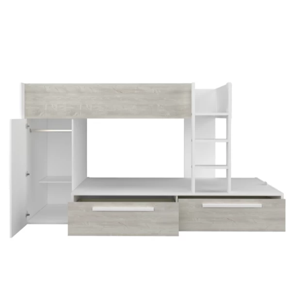 Stapelbed Fleur Met Kast & Lades - Wit 10 Stapelbed Fleur Met Kast & Lades - Wit - Afbeelding 8