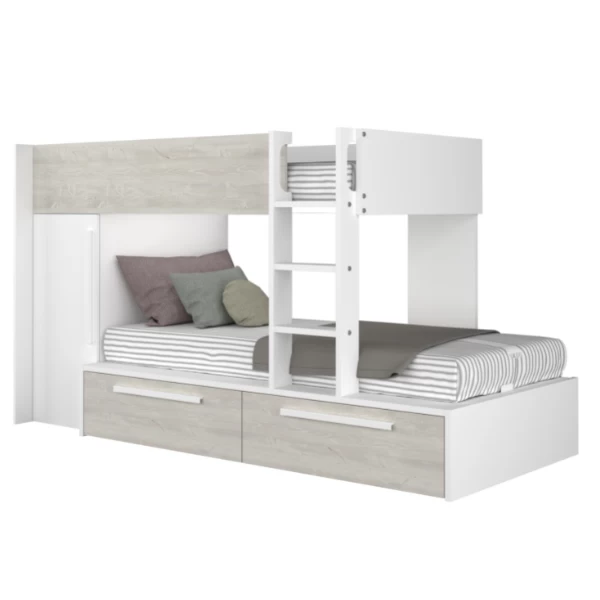 Stapelbed Fleur Met Kast & Lades - Wit 9 Stapelbed Fleur Met Kast & Lades - Wit - Afbeelding 7