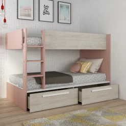 Stapelbed Fleur Met Bedlades - Oudroze