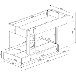 Stapelbed Fleur Met Kast & Bedlade - Oudroze -Songmics Winkel Ontwerp zonder titel 2022 10 24T144311.020 e7fe