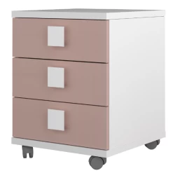 Nachtkastje Bo0 Met Wieltjes, 3 Lades En Vierkante Handgreep - Wit/ Oudroze -Songmics Winkel Ontwerp zonder titel 2022 10 24T163220.268 d167