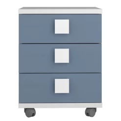 Nachtkastje Bo0 Met Wieltjes, 3 Lades En Vierkante Handgreep - Wit/ Blauw -Songmics Winkel Ontwerp zonder titel 2022 10 24T163702.406 131c