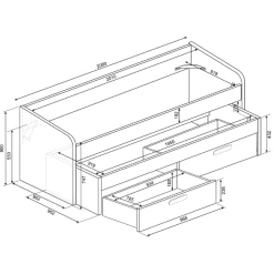 Bed Bo12 Met Onderschuifbed En Lades- Wit -Songmics Winkel Ontwerp zonder titel 2022 10 25T093634.843 91d8