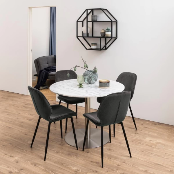 Eetkamerstoel Femke - Antraciet 4 Eetkamerstoel Femke - Antraciet - Afbeelding 2