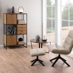 Wandrek Swindon 141 Cm Met 3 Lades En 2 Kastjes - Eik/zwart -Songmics Winkel Ontwerp zonder titel 2022 11 02T153230.866 7f40