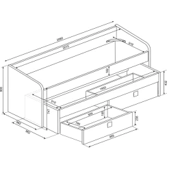 Bed Bo12 Met Onderschuifbed En 2 Lades - Blauw -Songmics Winkel Ontwerp zonder titel 2022 11 02T163607.356 697b