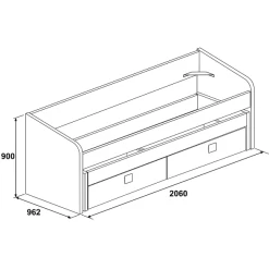 Bed Bo12 Met Onderschuifbed En 2 Lades - Blauw -Songmics Winkel Ontwerp zonder titel 2022 11 02T163640.014 a3b2