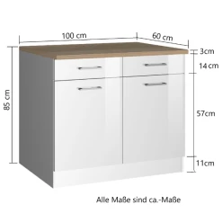 Keukenonderkast Ragnar 100cm Met 2 Deuren & 2 Lades - Antraciet -Songmics Winkel Ontwerp zonder titel 2022 11 08T111151.363 dde5