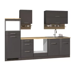 Kitchenette Ragnar 270cm Met Ruimte Voor Magnetron, Koelkast En Oven - Hoogglans Antraciet -Songmics Winkel Ontwerp zonder titel 2022 11 08T115633.285 0a73