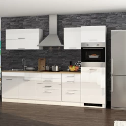 Kitchenette Ragnar 290cm Met Oven - Hoogglans Wit