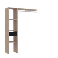 Kledingkast Botan 138cm, 1 Lade & 3 Legplanken & 1 Kledingroede - Eik