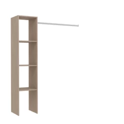 Kledingkast Botan 138cm, 3 Legplanken & 1 Kledingroede - Eik