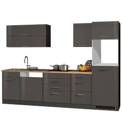 Kitchenette Ragnar 300cm Met Ruimte Voor Vaatwas, Koelkast En Oven - Hoogglans Antraciet -Songmics Winkel Ontwerp zonder titel 2022 11 24T140907.194 a943