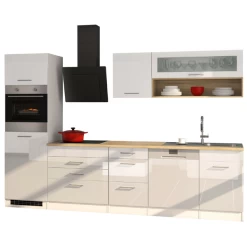 Kitchenette Ragnar 300cm Met Vaatwas, Oven En Koelkast - Hoogglans Wit -Songmics Winkel Ontwerp zonder titel 2022 12 02T141045.539 01f6