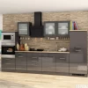 Kitchenette Ragnar 330cm Met Oven, Microgolf En Koelkast - Hoogglans Antraciet -Songmics Winkel Ontwerp zonder titel 2022 12 12T085921.296 796b