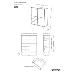 Buffetkast Dot Met 3 Deuren En 3 Lades - Eik/saliegroen -Songmics Winkel Ontwerp zonder titel 2022 12 12T144755.294 0e21
