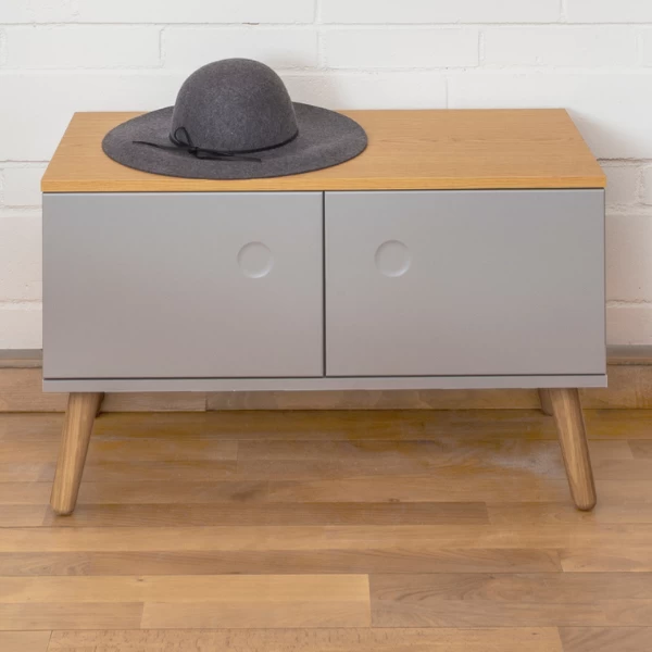 Bank Dot Met Opbergruimte - Eik/grijs 3 Bank Dot Met Opbergruimte - Eik/grijs