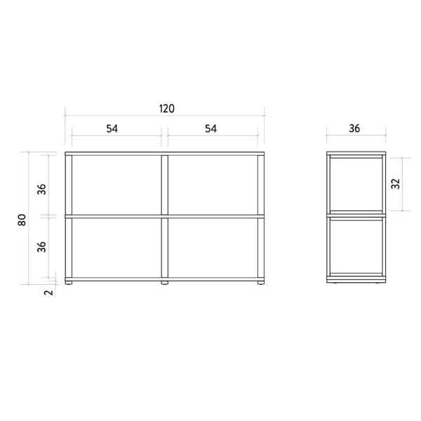 Rek Arte 4 Vakken - Eik/wit 4 Rek Arte 4 Vakken - Eik/wit - Afbeelding 2