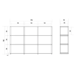 Rek Arte 9 Vakken - Eik/wit -Songmics Winkel Ontwerp zonder titel 2022 12 28T164830.438 a14a
