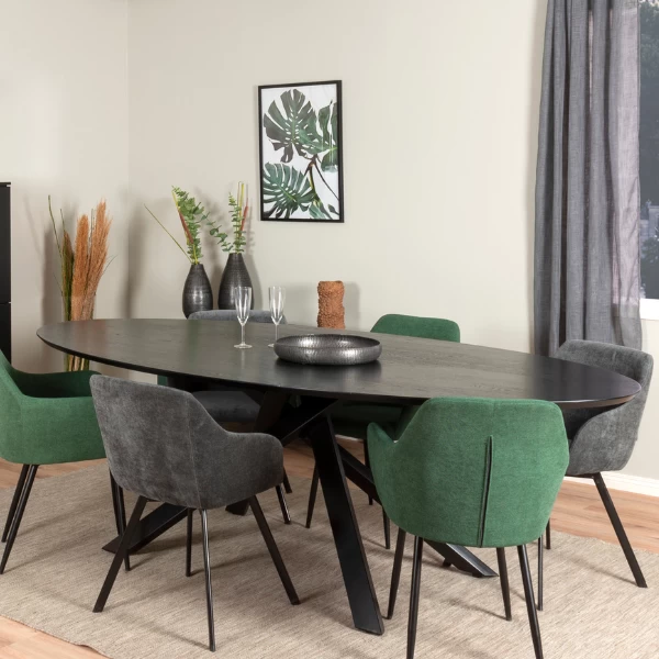 Ovale Eettafel Ariadne 240x120 Cm-zwarte Es 3 Ovale Eettafel Ariadne 240x120 Cm-zwarte Es