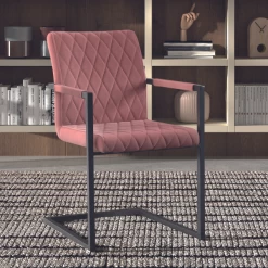 Eetkamerstoel Britt-roze Velours