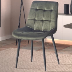 Eetkamerstoel Tanja-groen Fluweel