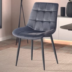 Eetkamerstoel Tanja-taupe Fluweel