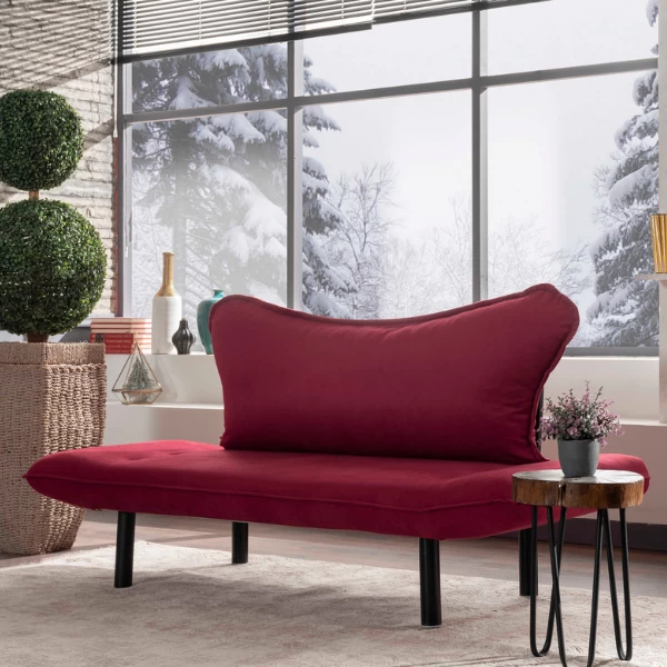 | Comfortabel En Stijlvol Ontwerp | Metalen Frame | Maroon 4 | Comfortabel En Stijlvol Ontwerp | Metalen Frame | Maroon - Afbeelding 2