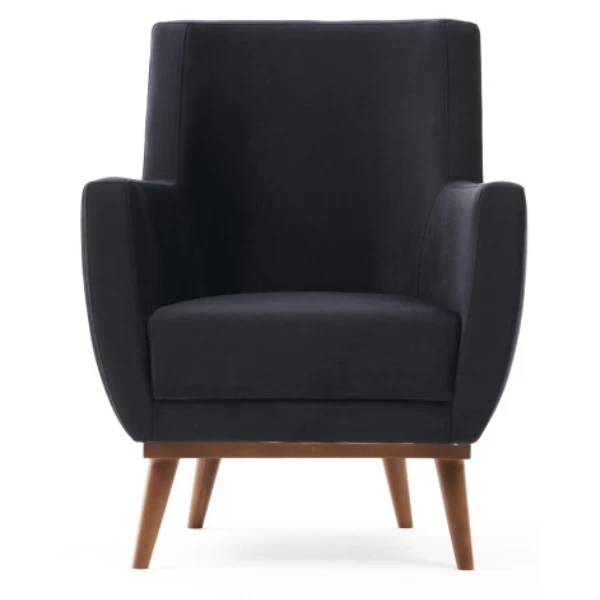Stijlvolle En Comfortabele Wing Chair | Antraciet Fluweel | Beukenhouten Poten 8 Stijlvolle En Comfortabele Wing Chair | Antraciet Fluweel | Beukenhouten Poten - Afbeelding 6