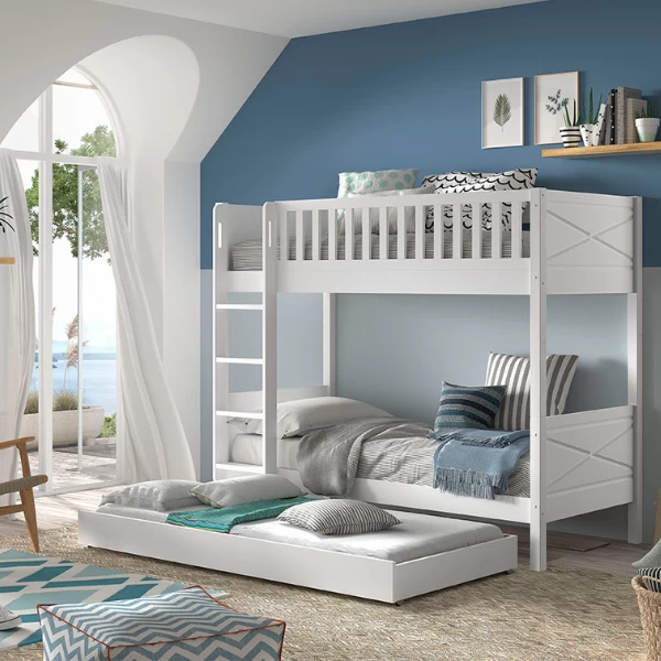 Stapelbed Scottie Met Bedlade - Wit 4 Stapelbed Scottie Met Bedlade - Wit - Afbeelding 2