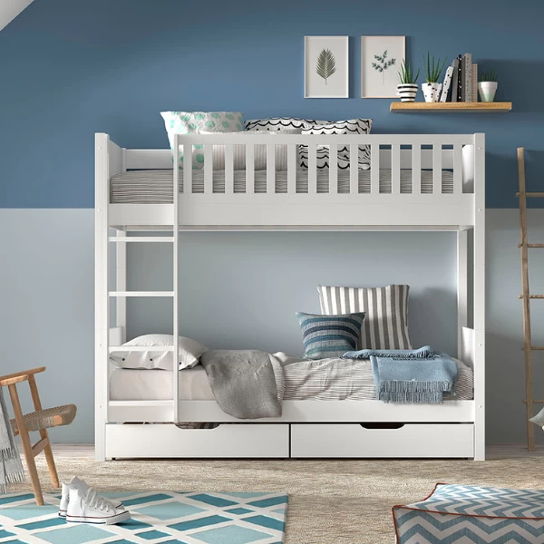 Stapelbed Scottie Met 2 Lades - Wit 3 Stapelbed Scottie Met 2 Lades - Wit