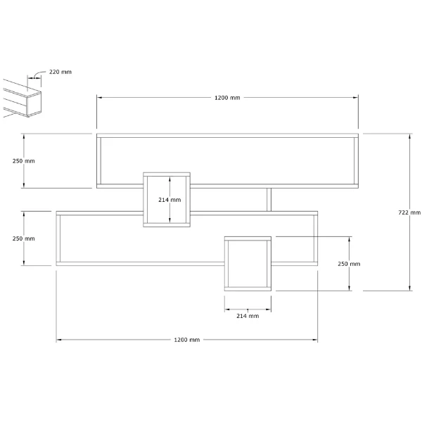 Wandplank Georgina-antraciet/walnoot 5 Wandplank Georgina-antraciet/walnoot - Afbeelding 3