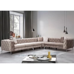 Comfortabele En Stijlvolle Hoekbank | Beige | 350 Cm Breedte | 100% Polyester Stof