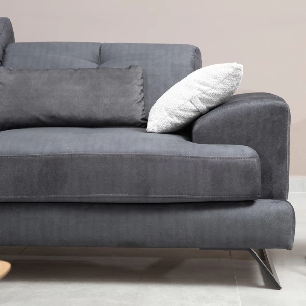 Comfortabele En Stijlvolle 3-zitsbank | Beukenhouten Frame | Antraciet 4 Comfortabele En Stijlvolle 3-zitsbank | Beukenhouten Frame | Antraciet - Afbeelding 2